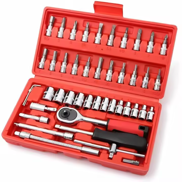 Herramienta de Mano Kit de Reparación de Autos Herramientas Mecánicas Universales de 3/8'' 1/2'' 1/4'' DR Set de Enchufes para Reparación en Casa - 1