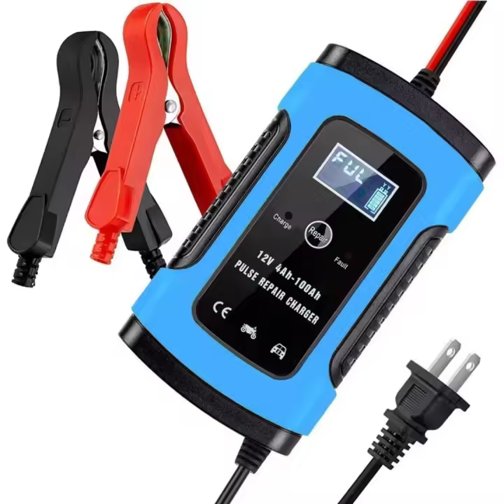 Cargador de batería para coche, CC 12 V, 6 A, protección múltiple, totalmente automático, inteligente, pantalla LCD, reparación por pulsos - 1
