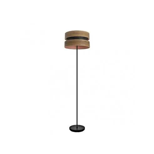 FABRILAMP Lámpara de Pie Salón Colet Negro/Madera Oscura 160x40x40 Cm - Elegante Diseño - 1