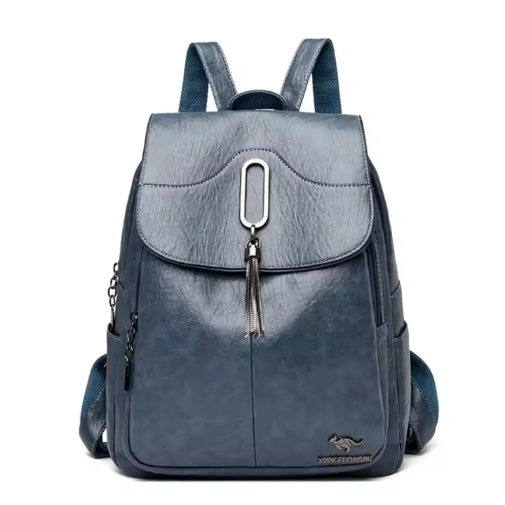 Mochila De cuero suave para mujer bolsa de viaje informal de gran capacidad para adolescentes - 1