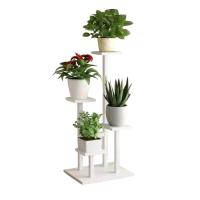 Estantes de Metal + MADERA para plantas, soporte para macetas, Soporte múltiple para macetas, organizador de exhibición para interiores y exteriores, estante para macetas, jardín y balcón 4 Platos - details 5
