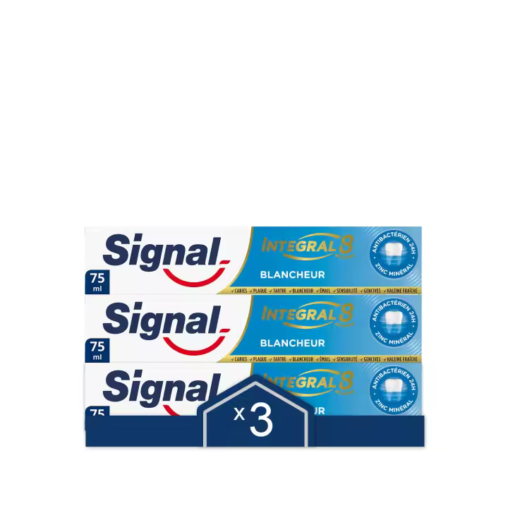 Signal Pasta de Dientes Integral 8. Blanqueador dental ayuda a conseguir un blanco natural 75ml - Pack de 3 - 1