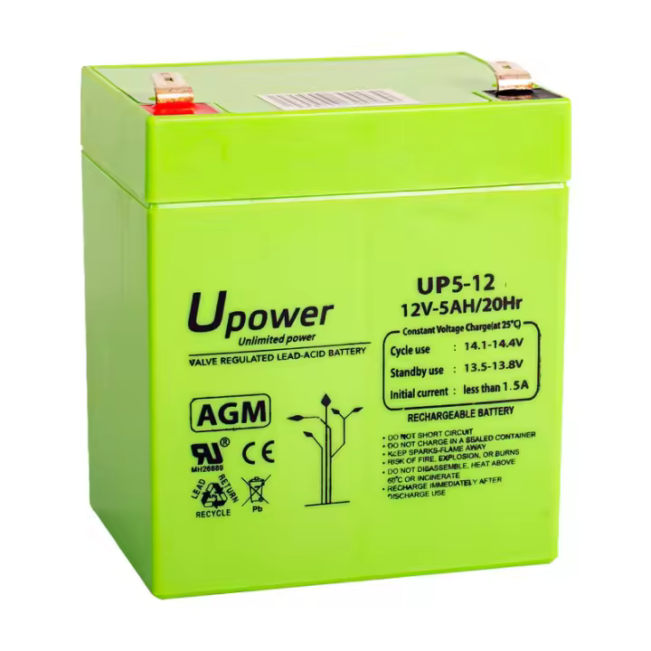 Batería U-Power AGM 12V 5Ah para SAIS, Juguetes, Electrónica y Uso General. - 1