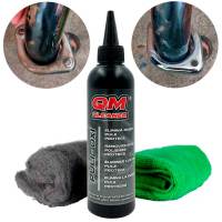 Pulimento QM Cleaner para Cromados de Moto - Elimina óxido y Arañazos - Incluye Lana de Acero y Paño de Microfibra - details 0