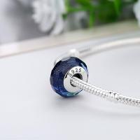 Charm Pandora de Cristal Azul en Plata de Ley 925 con forma de Flor transarente multicolor para pulsera y collar de Mujer. Regalo de joyería. - details 0