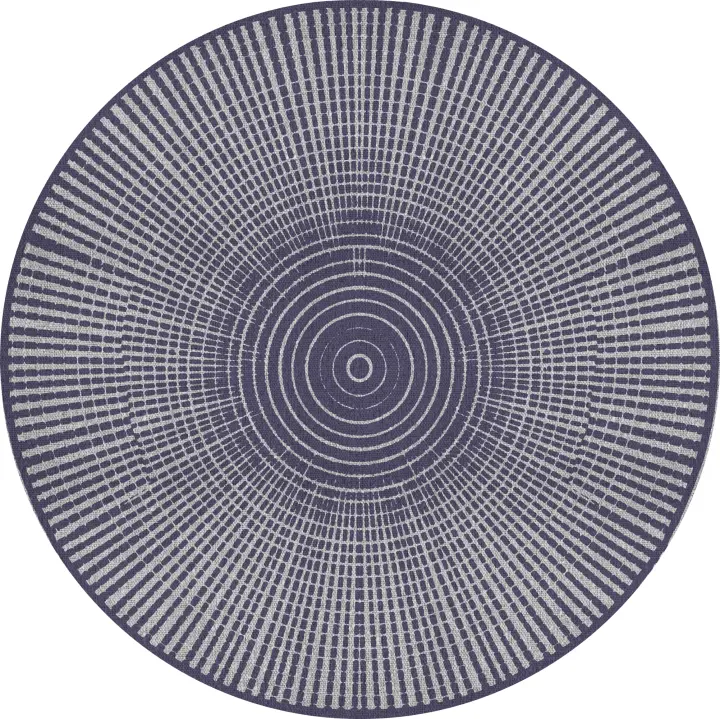VINILIKO, Alfombra interior/exterior PVC Hanoi blue redonda, imitación textura natural - 1