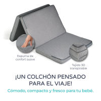 Ms BabyWorld Colchón para Cuna 120x60x6 cm | Acolchado, Transpirable, Antialérgico y Ergonómico | Color Gris | Ideal para Bebés y Recién Nacidos - details 4