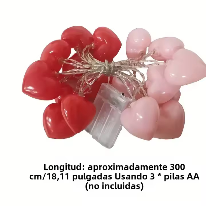 Cadena De Luz Roja Y Rosa Con 20 LED Para Decoración De Bodas Cumpleaños Y Habitación Atmosfera Pequeña Noche Luz Caliente - 1