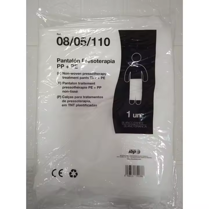 POLLIÉ PANTALÓN PRESOTERAPIA 1 UNIDAD COLOR BLANCO UN SÓLO USO. - 1