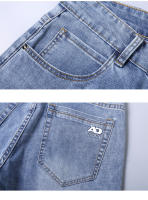 Jeans De Primavera Para Hombre Color Azul Claro Estilo Slim Tejido Elástico Materiales Suaves Pantalones Clásicos Casuales - details 22