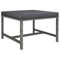 vidaXL Set de muebles de jardín 3 pzas y cojines ratán sintético gris - details 4