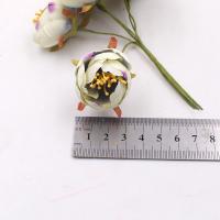 6/18 Piezas De Flores Artificiales De Rosa De Té Para Decoración De Bodas Y Manualidades Accesorio De Flor Para Scrapbooking Y Wreath - details 0