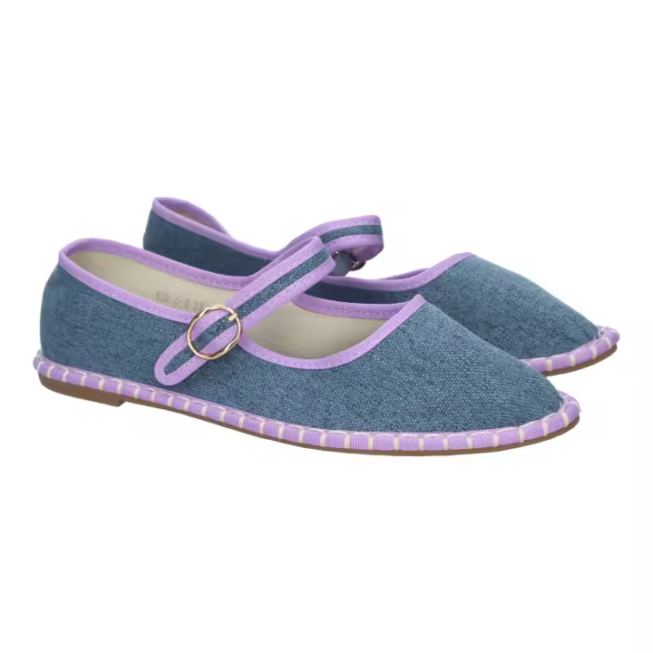 PuntoSalao Alpargatas planas venecianas cómodas para mujer color lila YSD-A - 1