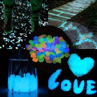 100pcs Piedras Luminosas Para Jardín Decorativas Brilla En La Oscuridad Accesorios Para Acuario Piedras De Decoración Para Piscinas Y Jardines - details 1