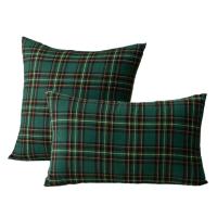 Funda De Cojín Navideña Escocesa Tartán Verde Roja 30x50cm Estilo Rústico Para Decoración Del Hogar Y Granja 1/2PCS - details 0