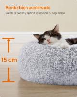 Cama de Perros y Gatos en Felpa Suave, Sofá para Mascotas con Cojín Extraíble y Lavable, Color Gris Ombré - details 3
