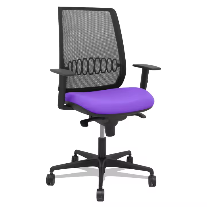 Silla Alares sincro malla negra bali lila brazo regulable - 1