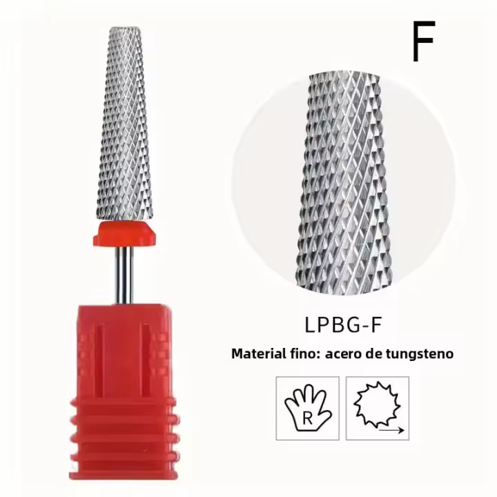 Juego De Brocas Para Uñas De Carburo De Titanio Extra Largo 5 En 1 Accesorios De Seguridad Para Salon De Uñas Eliminación Eficiente De Esmalte De Gel Y Acrílico - 1