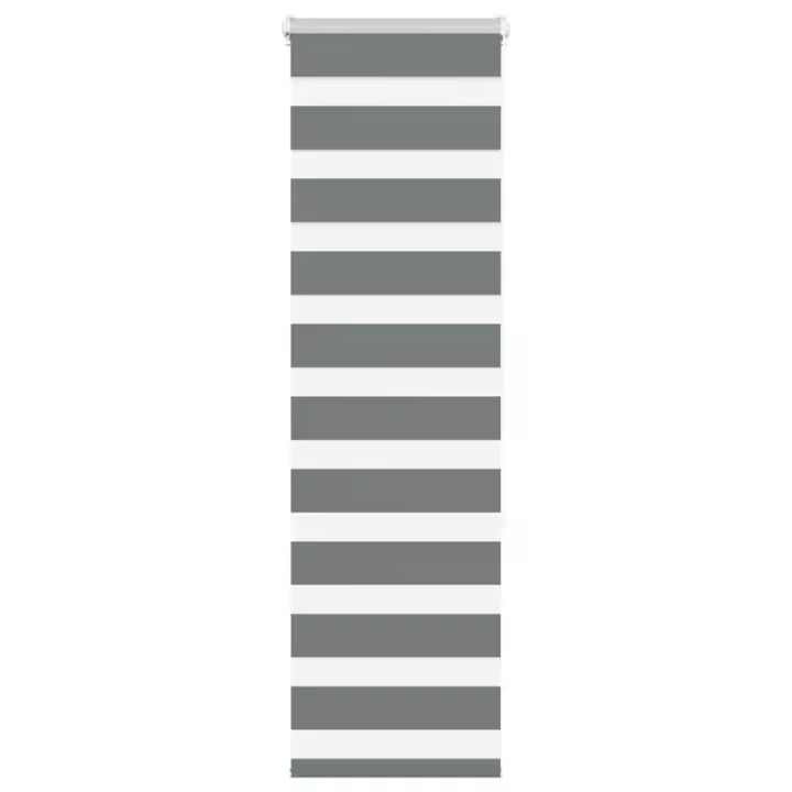 vidaXL Estor cebra gris oscurode tejido poliéster en dimensiones 40x100 cm/40x150 cm/40x200 cm y más | protección solar decorativa para ventanas hogar oficina dormitorio fácil de instalar - 1