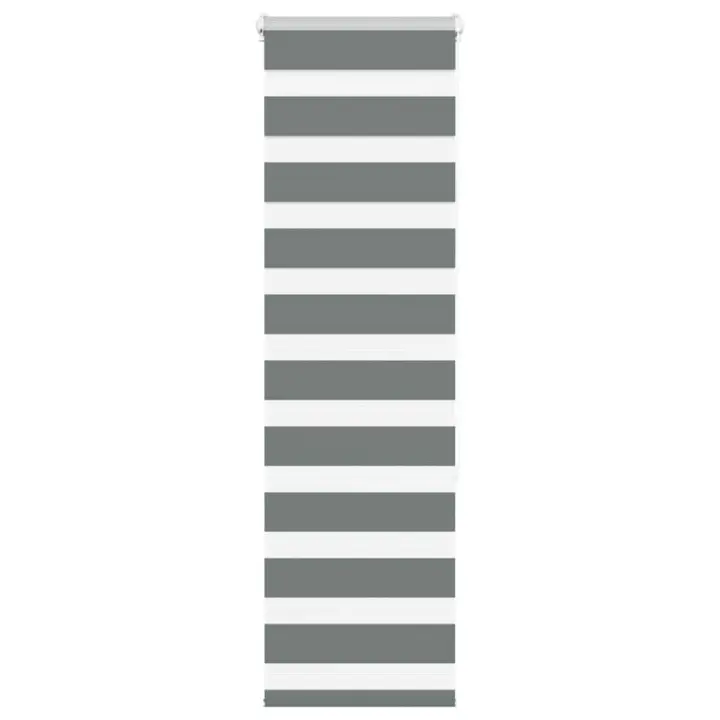 vidaXL Estor cebra gris oscurode tejido poliéster en dimensiones 40x100 cm/40x150 cm/40x200 cm y más | protección solar decorativa para ventanas hogar oficina dormitorio fácil de instalar - 1