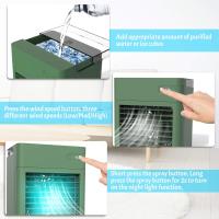 Mini Refrigerador de Aire, aire acondicionado portátil con humidificador, Carga USB, 3 velocidades ajustables y Luces LED de 7 Colores, para el hogar, dormitorio, oficin, exterior (verde) - details 0