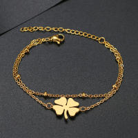 Pulsera De Acero Inoxidable Estilo Clásico Moda Cuatro Hojas De Clover Para Mujer Joyería Fina Regalos De Boda Y Fiesta - details 2