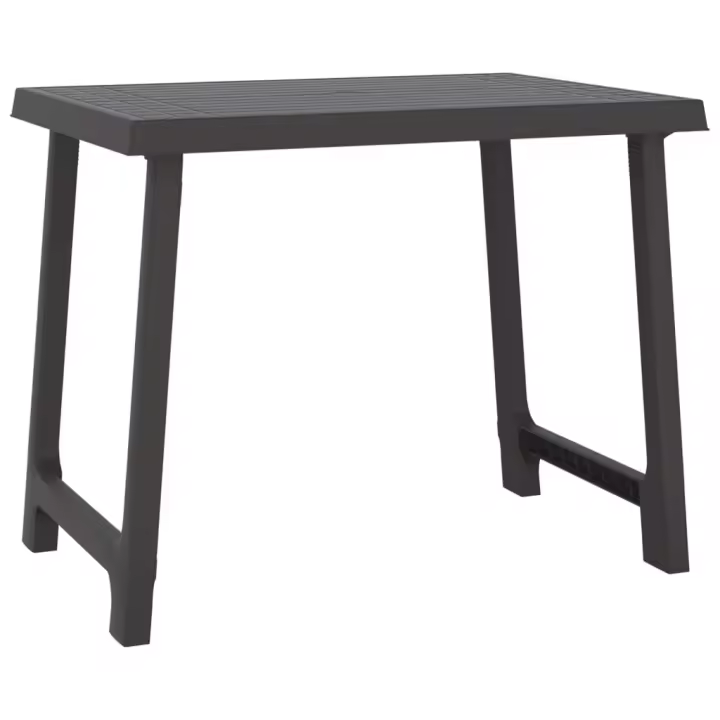 Mesa de camping aspecto de Madera PP gris antracita 79x56X64 cm - 1