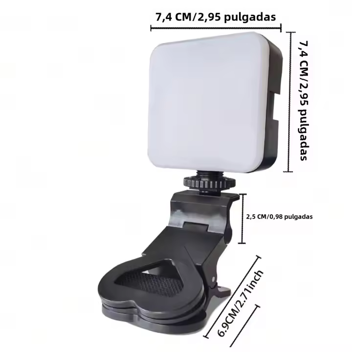 1pc Luz De Rellenado Portátil Mini Clip-en Selfie Anillo Luz Color Blanco Y Negro Tamaño Compacto Para Fotografía Y Vídeos - 1