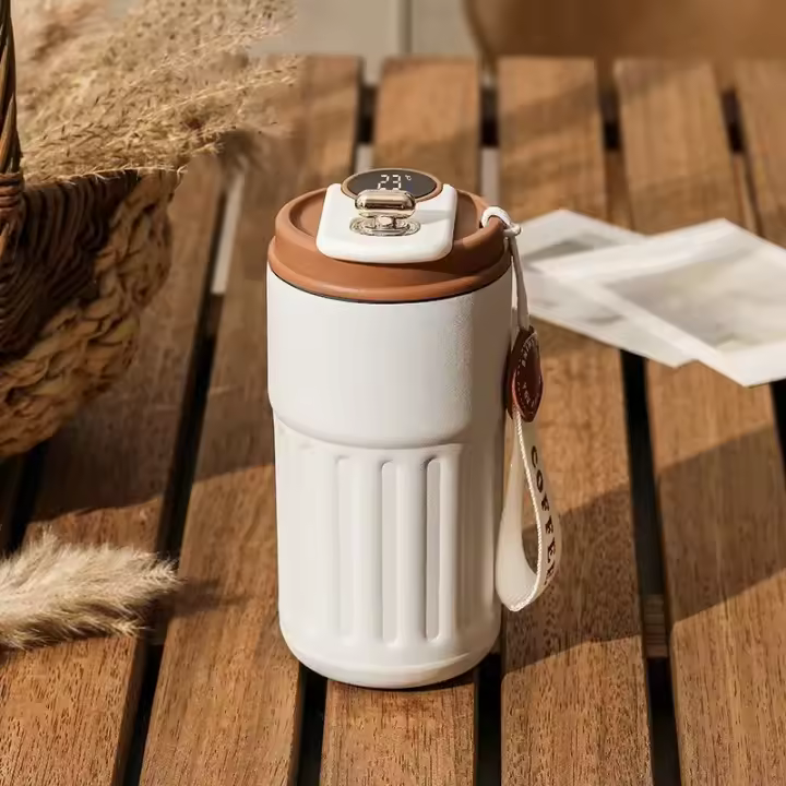 Taza De Viaje Con Pantalla De Temperatura Acero Inoxidable Aislada Para Café Regalo Herramienta De Bebida Para Mujeres - 1