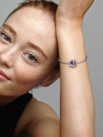 Pandora - Charm Círculo de Eternidad Morado de Febrero - Plata de Ley - details 3