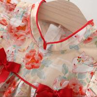 Vestido De Verano Para Bebé Niña Con Estampado De Conejo Lindo Cheongsam Ropa De Niños Suave Polyester Talla True Fit - details 5