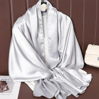 Pañuelo De Seda Lujoso Para Mujer En Color Sólido Moda Comodidad Y Versatilidad Shawl Muffler Neckerchief Bandanna Para Exterior - details 25
