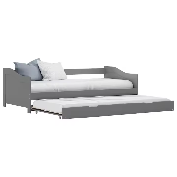 Estructura de sofá cama extraíble sin colchón gris 90x200cm - 1