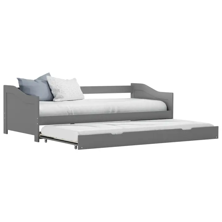 Estructura de sofá cama extraíble sin colchón gris 90x200cm - 1