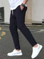 Pantalones Casuales Para Hombre De Color Sólido Con Cinturón Ajustable Y Bolsillos Estilo Regular Y Moda Pantalones Largos De Polyester - details 23