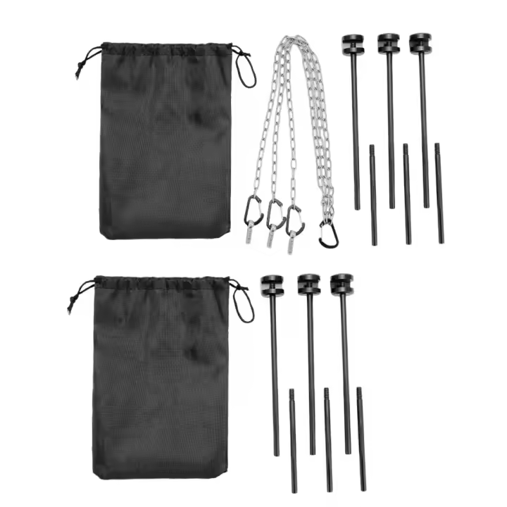 Kit De Barbacoa Con Trípode Desmontable Soporte Para Asador Triangular De Aluminio Accesorio Para Parrilla Al Aire Libre - 1