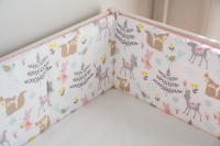 LALA - Barandilla de cuna para Bebe, Valla de Tela anticolisión, Algodón, Rosa, Pequeño Zorro, 120x30, a Pieza - details 5