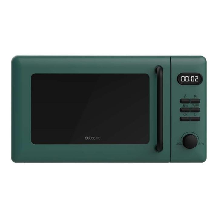 Cecotec Microondas Digital con Grill de 20L Proclean 5110 Verde. 700W en 6 niveles y grill de 800W, modo de descongelación, señal de fin de cocción, lámpara interior, temporizador de 30 minutos, diseño en verde