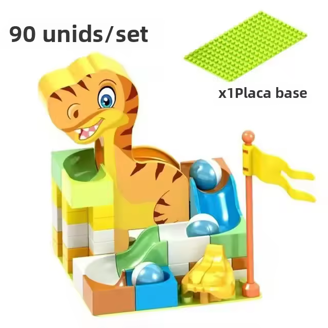 Juguetes Educativos DIY Dinosaurio Carril De Mármol Con Bloques Grandes De Plástico Vía De Deslizamiento De Cono Para Niños Regalos De Cumpleaños - 1