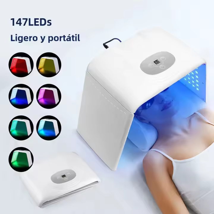 Máquina De Belleza Facial LED Con 7 Colores Terapia De Luz Roja Rejuvenecimiento De Piel Dispositivo Antiarrugas SPA En Casa - 1