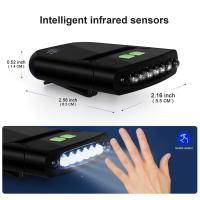 Linterna Frontal LED Sensor Mini Para Gorra Clip Luz De Trabajo Recargable USB Ángulo Ajustable Para Camping Pesca Y Excursionismo - details 13