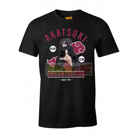 Camiseta adulto Naruto - Akatsuki Organisation negra Talla M Raíz MERCHAN-STORE Camisetas Naruto - 1