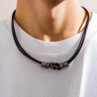 Cuello Alto De Cuero PU Con Cuentas De Metal Vintage Para Hombres Joyería De Moda 2023 Regalo Para Hombre Collar Encantador - details 7