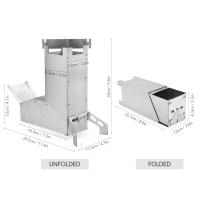 Estufa De Camping Lixada Exterior Plegable De Acero Inoxidable Para Tienda De Campaña Rocket Stove Multiusos Para Madera - details 17