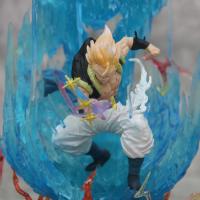 Figura De Acción Dragon Ball 28CM Ls Gogeta Kubei Fusión Super Saiyan Tres Cabezas Escultura Luminosa Modelo Estatua Adorno Regalo - details 16