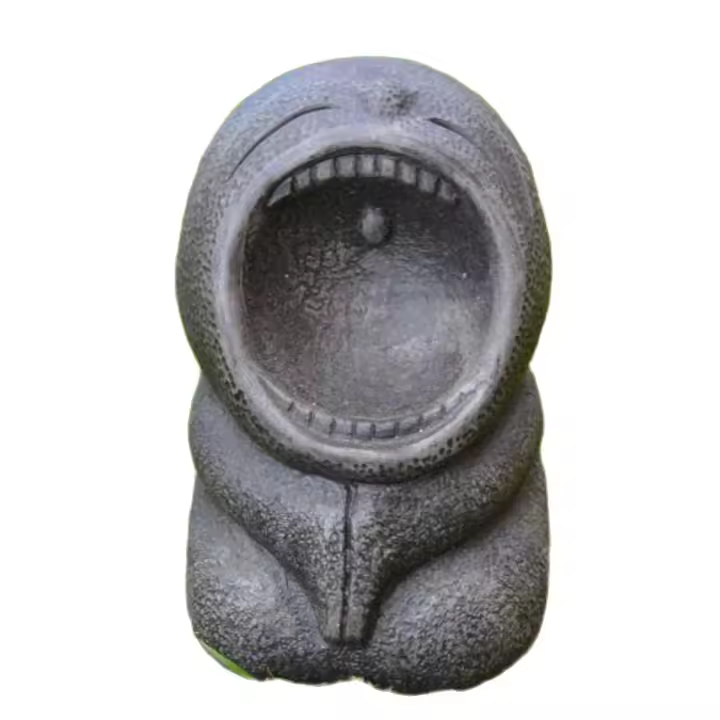 Figura Japonesa Jizo Boca de 14x19cm - Piedra Artificial Resistente a la Intemperie de AnaParra - 1