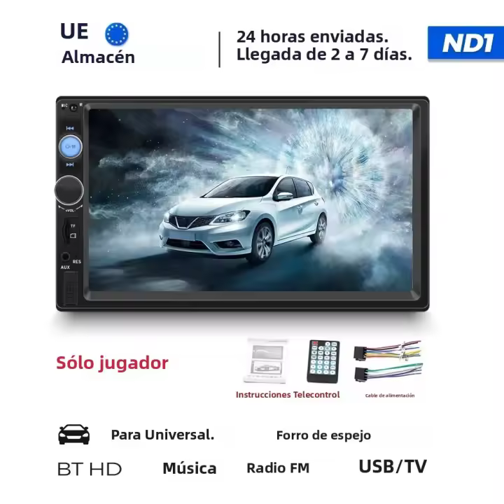Navifly 2Din MP5 Jugador De Radio Para Coche Pantalla Táctil De 7'' Soporte BT SWC FM USB Sistema Inteligente De Autoradio Universal - 1