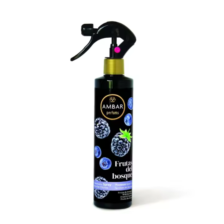 Ambientador Spray Absorbe Olores Ambar Perfums - Apto para Tejidos y Tapicería - 280 mL - Elimina Olores de Hogar y Ropa - Ideal para Uso en Salones, Dormitorios, Cortinas y Muebles - Refresca y Deodoriza con Aroma Duradero - 1