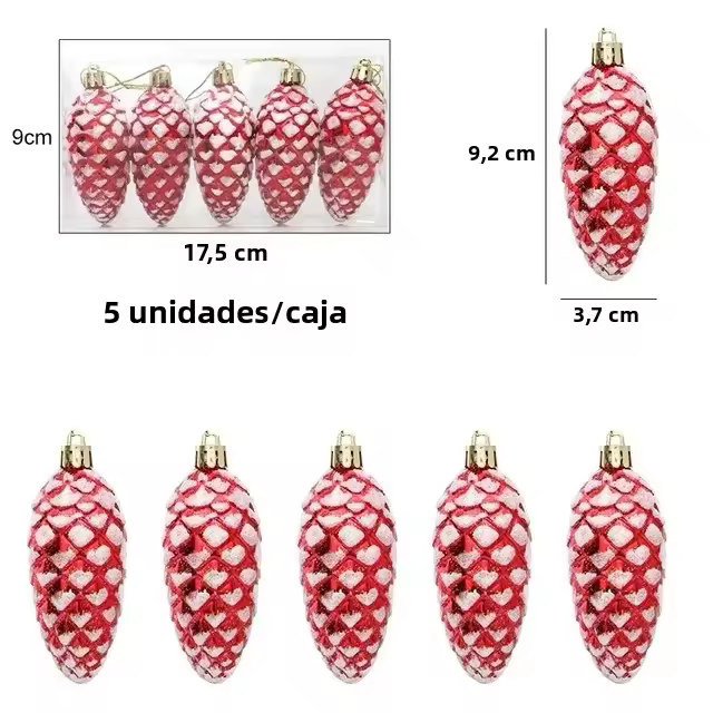 Adornos De Árbol De Navidad Con Conos Pintados Colgantes Para Decoración Del Hogar Regalos De Navidad Accesorios De Arbolito - 1