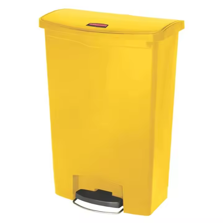 Rubbermaid Slim Jim® de pedal frontal de resina 90 l amarillo - 1